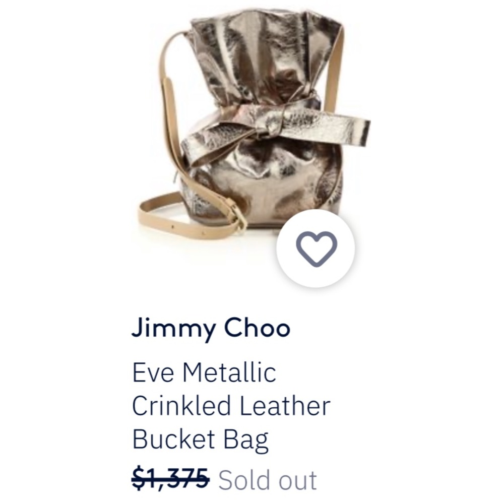 Jimmy Choo Eve Nude Metallic Lambskin Bucket Bag - Picture 3 of 11